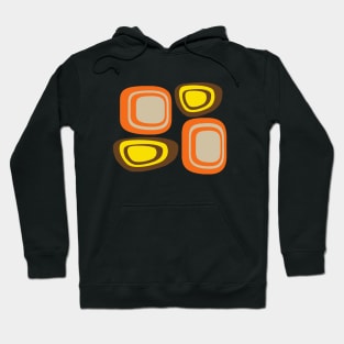 Retro Odd Squares shapes in Yellow and Orange Hoodie